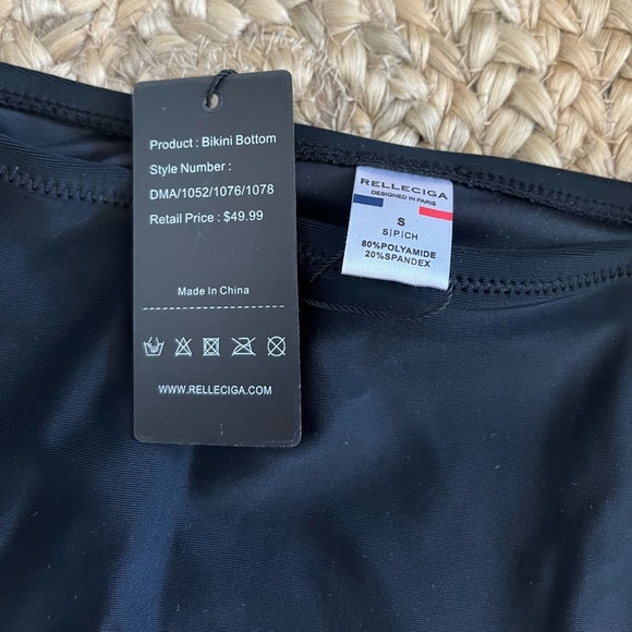 NWT Black High Rise Relleciga Bikini Bottoms - Picture 3 of 9